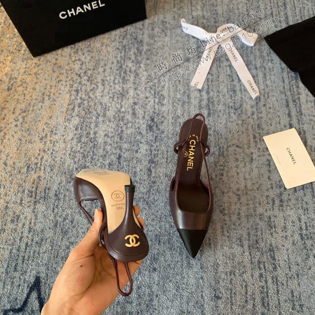 Chanel女鞋 香奈兒2020Cruise新款 小香單鞋 Chanel羊皮高跟涼鞋  naq1119